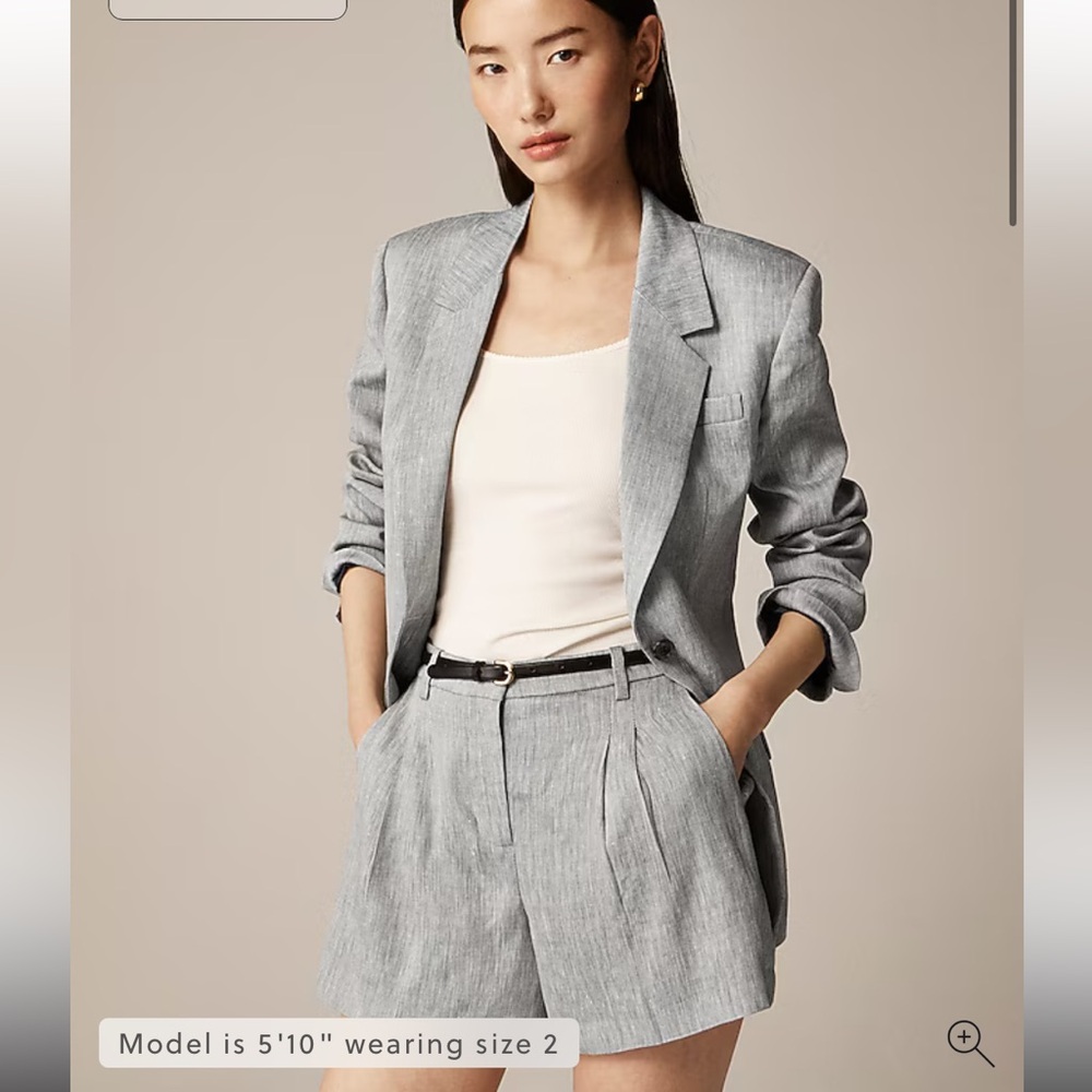 J Crew Lucia short in herringbone linen blend